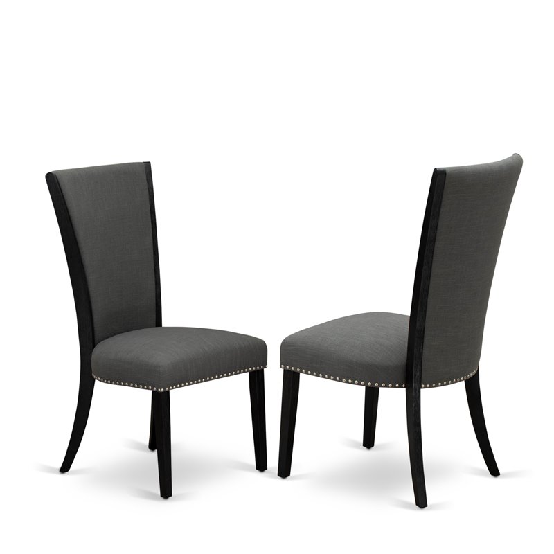 Pemberly Row 6-Piece Dining Set with High Chair Backs in Gotham Gray