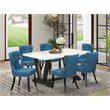 Pemberly Row 7-Piece Wood Kitchen Dining Set in White and Black