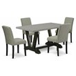 Pemberly Row 5-Piece Wooden Dinette Set in Shitake Gray