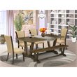 Pemberly Row 6-Piece Wooden Dining Table Set in Jacobean Brown