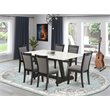Pemberly Row 7-Piece Wood Dining Set in White and Gray
