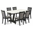 Pemberly Row 7-Piece Wood Dining Set in White and Gray