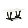 Pemberly Row 7-Piece Wooden Dining Set in Linen White and Dark Gray