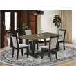 Pemberly Row 5-Piece Wood Dining Set in Jacobean Gray and Black