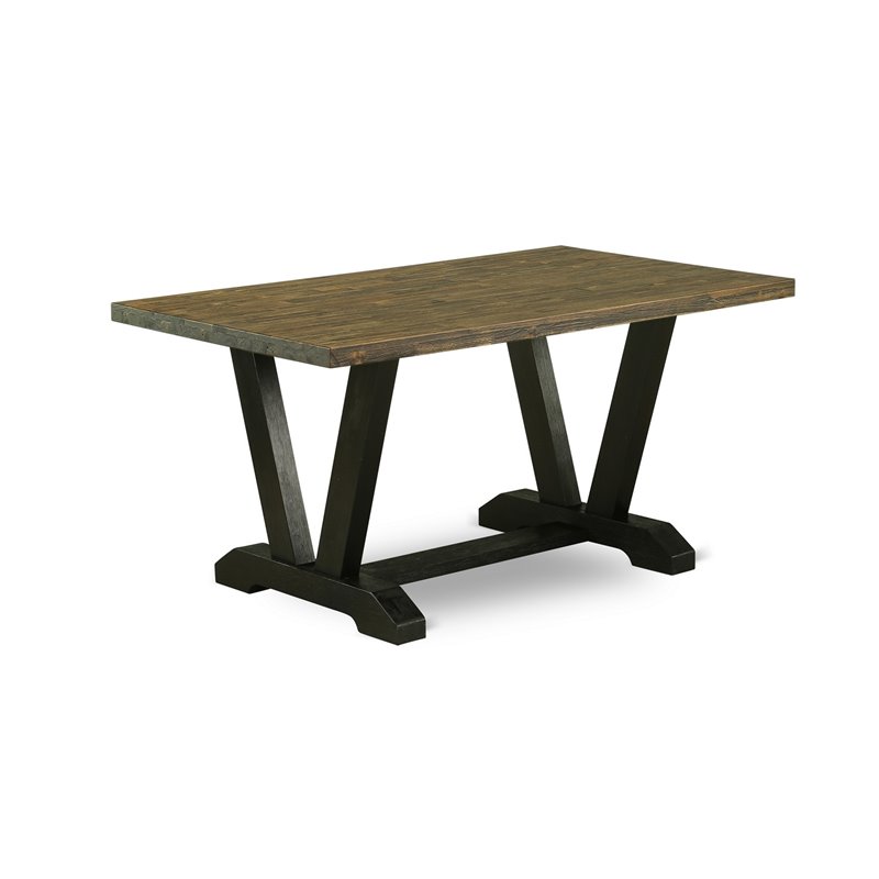 Pemberly Row 5-Piece Wood Dining Set in Jacobean Gray and Black