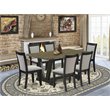 Pemberly Row 7-Piece Wood Dining Set in Jacobean Gray and Black