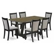 Pemberly Row 7-Piece Wood Dining Set in Jacobean Gray and Black
