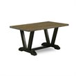 Pemberly Row 5-Piece Wood Dining Set in Jacobean Dark Gray and Black