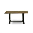 Pemberly Row 5-Piece Wood Dining Set in Jacobean Dark Gray and Black