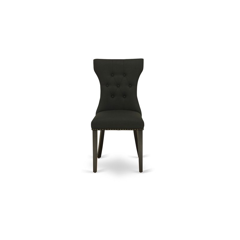 Pemberly Row 7-Piece Rubber Wood Dining Set in Black and Cement Finish