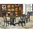 Pemberly Row 5-Piece Rubberwood Dining Set in Wire Brushed Black Finish