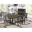 Pemberly Row 7-Piece Rubberwood Dining Set in Distressed Jacobean Finish