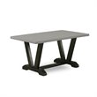 Pemberly Row 5-Piece Rubberwood Dining Set in Cement with Linen Chairs
