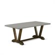 Pemberly Row 7-Piece Dining Set in Cement/Gray/Jacobean Finish