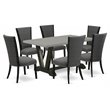 Pemberly Row 7-Piece Wood Dining Set in Cement and Gotham Grey