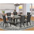 Pemberly Row 7-Piece Dining Table Set in Cement and Gotham Grey