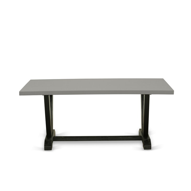 Pemberly Row 7-Piece Dining Table Set in Cement and Gotham Grey