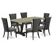 Pemberly Row 7-Piece Dining Table Set in Cement and Gotham Grey