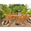 Pemberly Row 9-Piece Wooden Patio Dining Set in Natural Oil