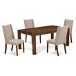 Pemberly Row 5-Piece Wood Dining Set in Walnut and Clay Finish