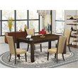 Pemberly Row 5-Pc Wood Dining Set in Distressed Jacobean and Brown