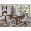 Pemberly Row 5-Piece Wooden Dining Set with Walnut Finish and Gray Upholstery