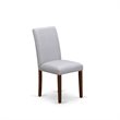 Pemberly Row 5-Piece Wooden Dining Set with Walnut Finish and Gray Upholstery