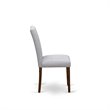 Pemberly Row 5-Piece Wooden Dining Set with Walnut Finish and Gray Upholstery