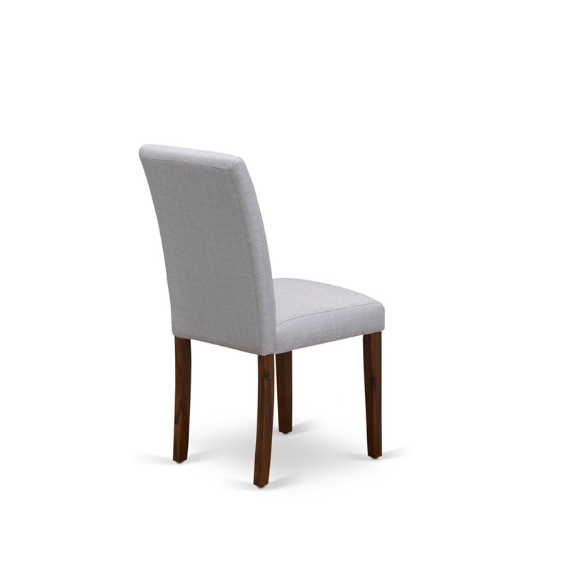 Pemberly Row 5-Piece Wooden Dining Set with Walnut Finish and Gray Upholstery