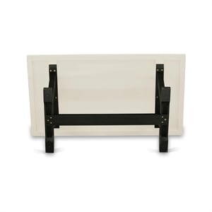 Pemberly Row 6-Piece Kitchen Table Set with Bench in Linen White/Black