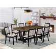 Pemberly Row 9-Pc Wood Dining Set in Distressed Jacobean Finish