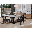 Pemberly Row 5-Pc Wood Dining Table Set in Cement Finish