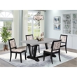 Pemberly Row 5-Piece Kitchen Dining Set with Cement Top and Faux Leather