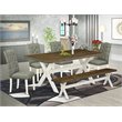 Pemberly Row 6-Piece Wood Kitchen Dining Set in Jacobean/Black