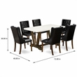 Pemberly Row 7-Piece Kitchen Dining Set with Black & Brown Finish