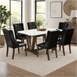Pemberly Row 7-Piece Kitchen Dining Set with Black & Brown Finish