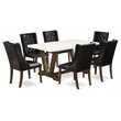 Pemberly Row 7-Piece Kitchen Dining Set with Black & Brown Finish