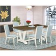 Pemberly Row 7-Piece Wood Dining Set in Jacobean Brown Finish