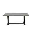 Pemberly Row 6-Piece Dining Set with Cement Finish Table and Bench