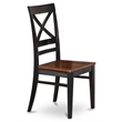 Pemberly Row Round Dining Table with 4 X-Back Wood Chairs in Black