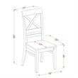 Pemberly Row Round Dining Table with 4 X-Back Wood Chairs in Black