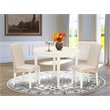 Pemberly Row 3-Piece Wood Dining Set in Linen White and Cream
