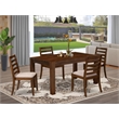 Pemberly Row 5-Piece Dining Table Set with Linen Fabric Seats