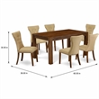 Pemberly Row 7-Piece Wood Dining Set in Antique Walnut and Brown