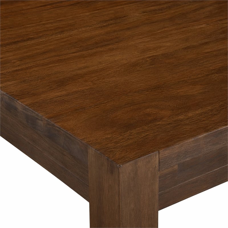 Pemberly Row 7-Piece Wood Dining Set in Antique Walnut and Brown