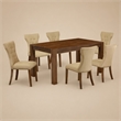 Pemberly Row 7-Piece Wood Dining Set in Antique Walnut and Brown