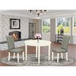 Pemberly Row 3-Piece Wood Dining Set in Linen White & Smoke