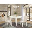 Pemberly Row 3-Piece Wood Dining Set in Linen White and Light Beige
