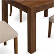 Pemberly Row 5-Piece Wood Dining Set with Linen Chairs in Clay Finish