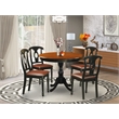 Pemberly Row 5-Piece Dining Table Set with Faux Leather Chairs in Cherry